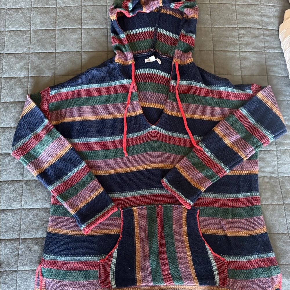 American Eagle Outfitters Multicolor striped Knit Baja Hoodie